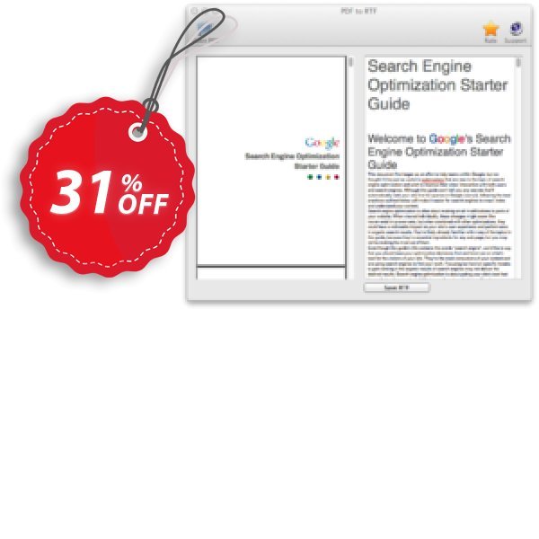 PDF to RTF Converter for MAC Coupon, discount PDF to RTF Converter for Mac amazing promo code 2024. Promotion: amazing promo code of PDF to RTF Converter for Mac 2024