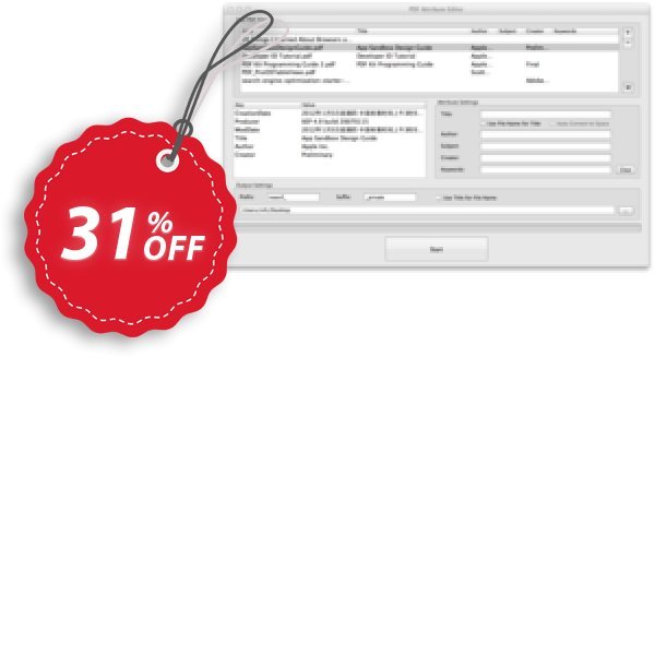 PDF Attribute Editor for MAC Coupon, discount PDF Attribute Editor for Mac awful discount code 2024. Promotion: awful discount code of PDF Attribute Editor for Mac 2024