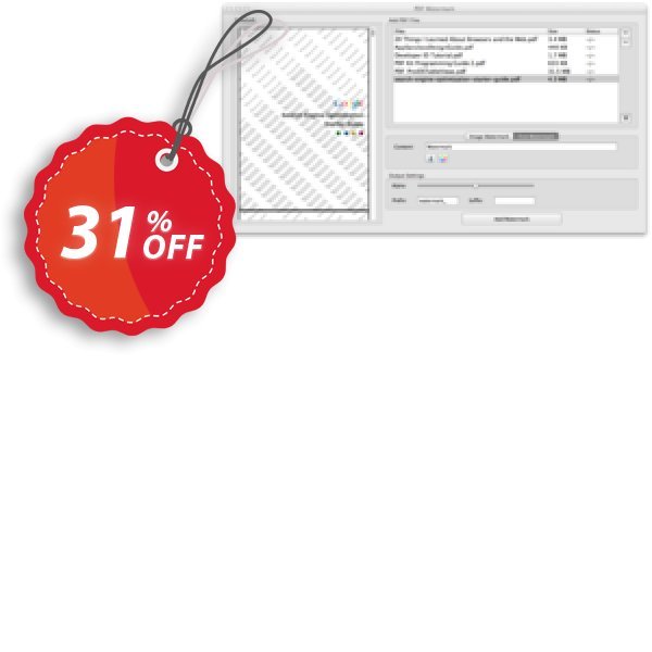 PDF Watermark for MAC Coupon, discount PDF Watermark for Mac amazing promo code 2024. Promotion: amazing promo code of PDF Watermark for Mac 2024
