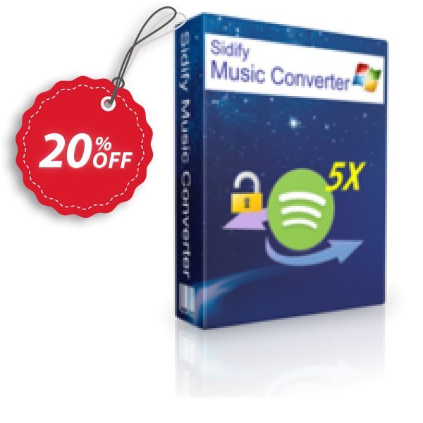 Sidify DRM Audio Converter for Spotify Coupon, discount Sidify DRM Audio Converter for Spotify (Windows) marvelous deals code 2025. Promotion: marvelous deals code of Sidify DRM Audio Converter for Spotify (Windows) 2024
