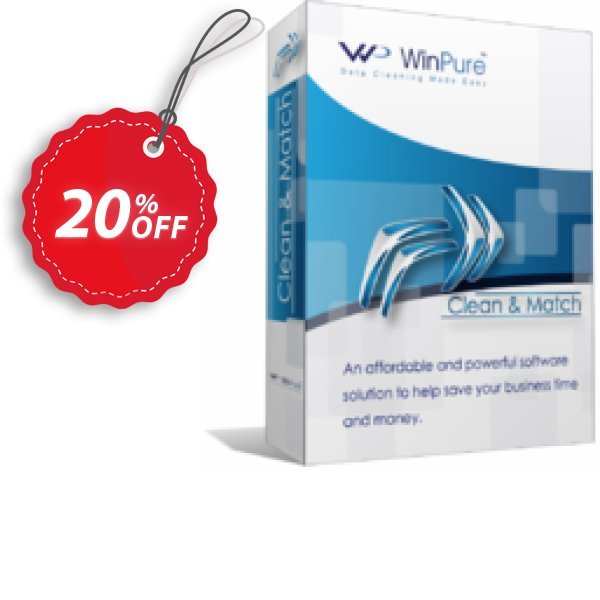 WinPure Clean & Match - Small Business Edition Coupon, discount WinPure™ Clean & Match v7 - Small Business Edition with 1 Years Updates fearsome deals code 2024. Promotion: fearsome deals code of WinPure™ Clean & Match v7 - Small Business Edition with 1 Years Updates 2024