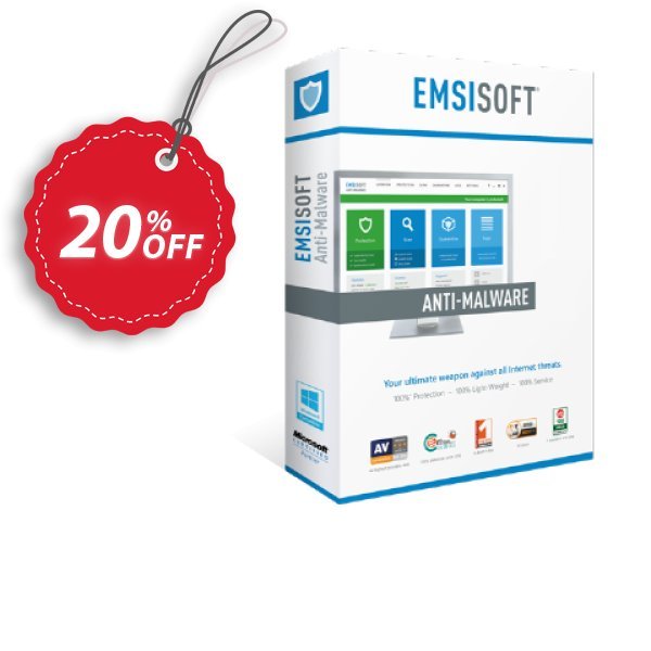 Emsisoft Anti-Malware Home, 2 years  Coupon, discount Emsisoft Anti-Malware Home excellent deals code 2024. Promotion: excellent deals code of Emsisoft Anti-Malware Home 2024