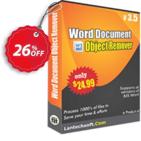 LantechSoft Word Document Object Remover Coupon, discount Christmas Offer. Promotion: staggering offer code of Word Document Object Remover 2024