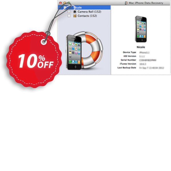 MAC iPhone Data Recovery Coupon, discount Mac iPhone Data Recovery hottest discount code 2024. Promotion: hottest discount code of Mac iPhone Data Recovery 2024