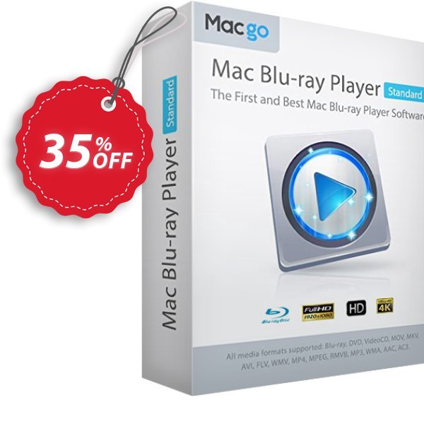 MACgo MAC Blu-ray Player Standard Coupon, discount 33% off Coupon for Macgo Software. Promotion: special discounts code of Macgo Mac Blu-ray Player Standard 2024