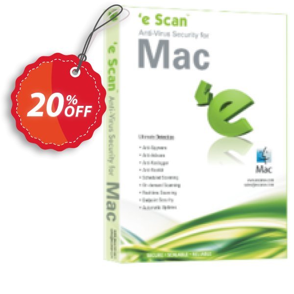 eScan Anti-Virus Security for MAC - Special Offer - 1 User Yearly Coupon, discount eScan Anti-Virus Security for Mac - Special Offer - 1 User 1 Year stunning discount code 2025. Promotion: stunning discount code of eScan Anti-Virus Security for Mac - Special Offer - 1 User 1 Year 2024