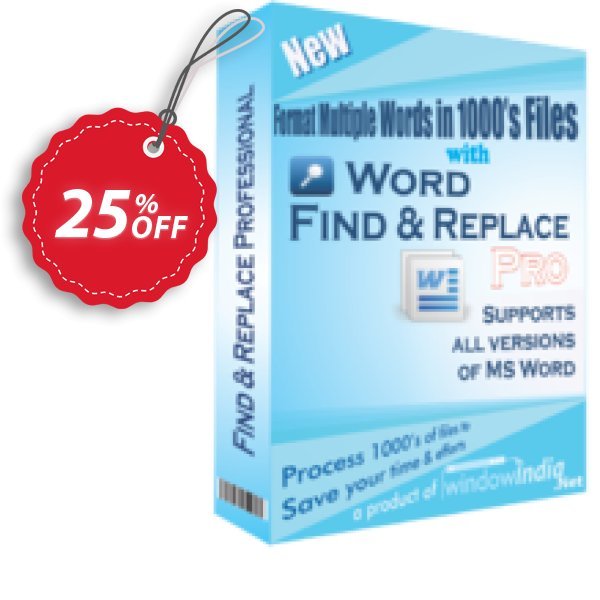 WindowIndia Word Find and Replace PRO Coupon, discount Christmas OFF. Promotion: fearsome discount code of Word Find and Replace Professional 2024