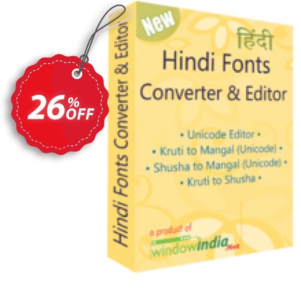 WindowIndia Hindi Fonts Converter and Editor Coupon, discount Christmas OFF. Promotion: wondrous deals code of Hindi Fonts Converter and Editor 2024
