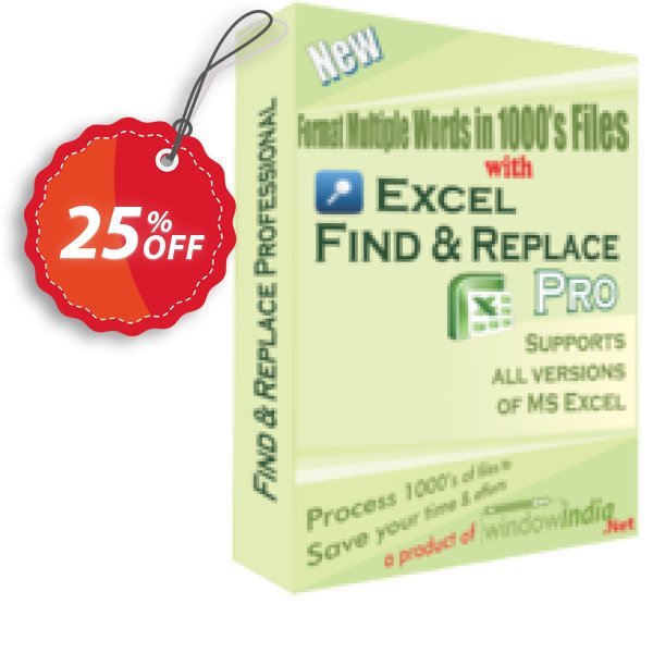 WindowIndia Excel Find and Replace PRO Coupon, discount Christmas OFF. Promotion: staggering promotions code of Excel Find and Replace Professional 2024