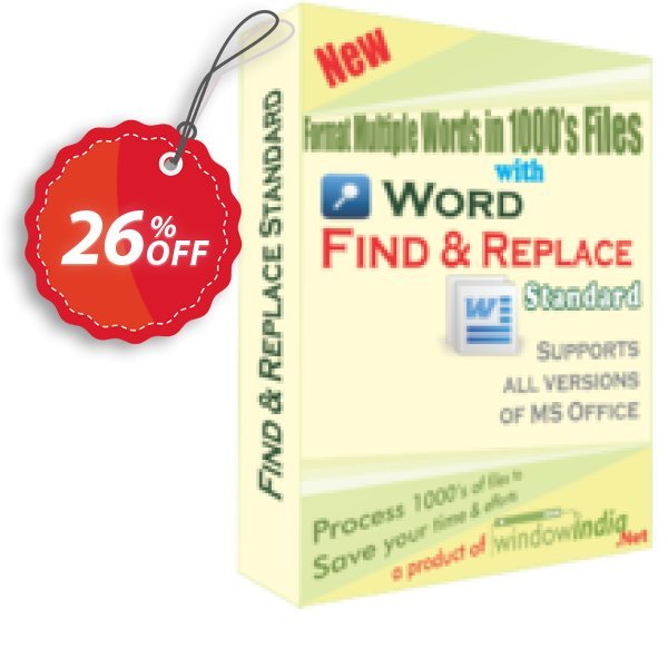 WindowIndia Word Find and Replace Coupon, discount Christmas OFF. Promotion: amazing offer code of Word Find and Replace Standard 2024