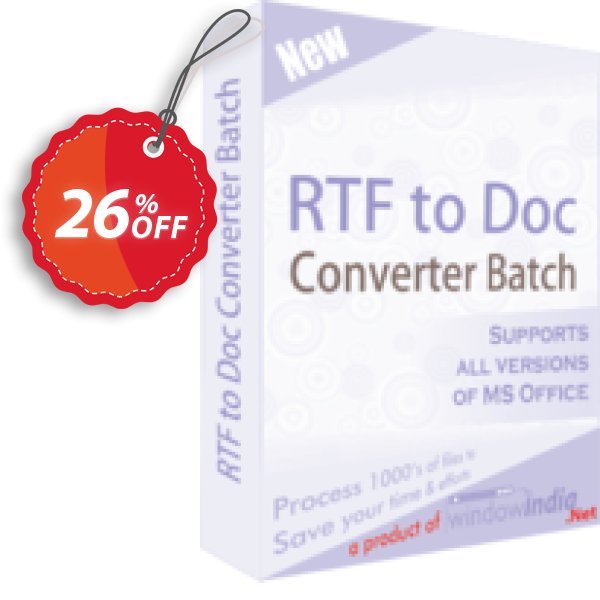 WindowIndia RTF TO DOC Converter Batch Coupon, discount Christmas OFF. Promotion: wondrous discount code of RTF TO DOC Converter Batch 2024