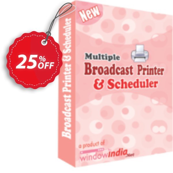 WindowIndia Multiple Broadcast Printer N Scheduler Coupon, discount Christmas OFF. Promotion: imposing promo code of Multiple Broadcast Printer N Scheduler 2024