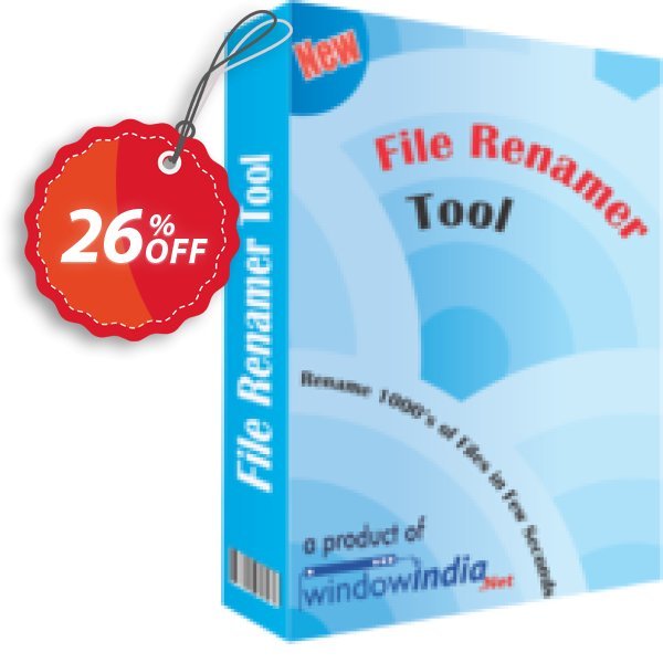 WindowIndia File Renamer Tool Coupon, discount Christmas OFF. Promotion: wondrous deals code of File Renamer Tool 2024