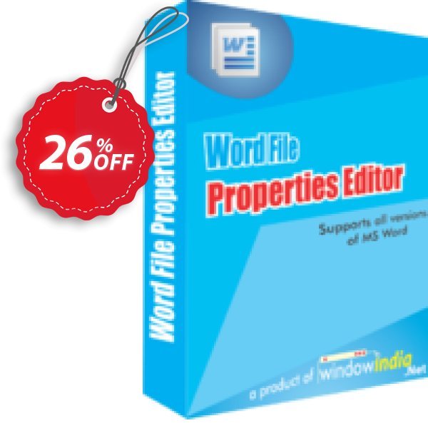 WindowIndia Word File Properties Editor Coupon, discount Christmas OFF. Promotion: special promo code of Word File Properties Editor 2024
