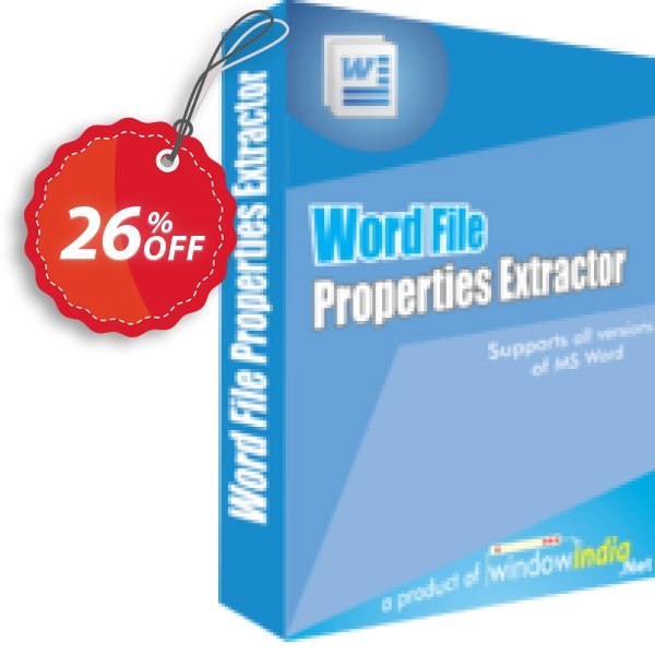 WindowIndia Word File Properties Extractor Coupon, discount Christmas OFF. Promotion: imposing promo code of Word File Properties Extractor 2024