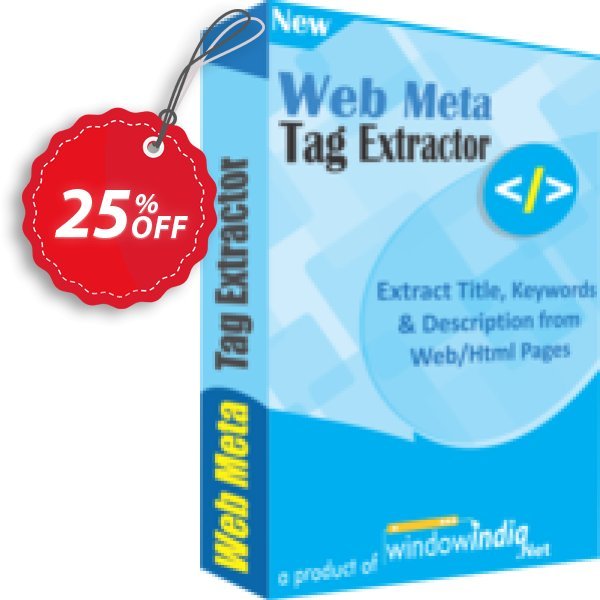 WindowIndia Web Meta Tag Extractor Coupon, discount Christmas OFF. Promotion: wondrous deals code of Web Meta Tag Extractor 2024