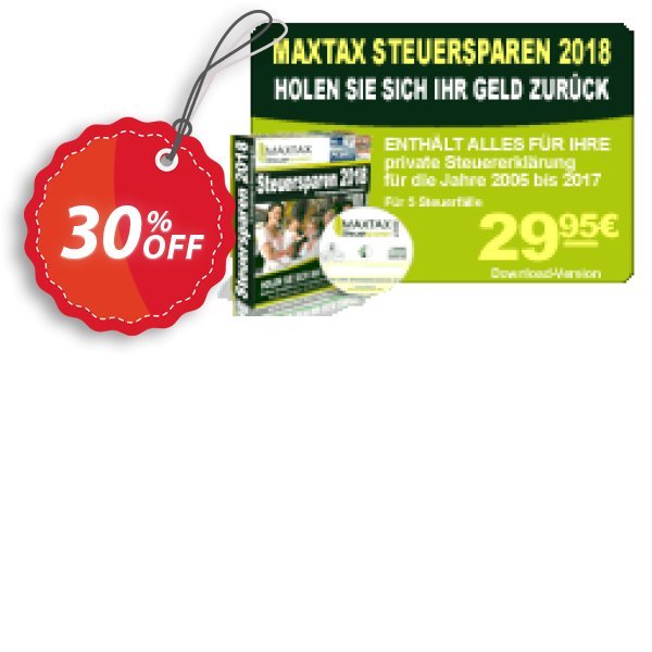 MAXTAX Steuersparen 2018 Standard Spar-Abonnement Coupon, discount MAXTAX SPAR-ABO. Promotion: super promotions code of MAXTAX Steuersparen 2024 Standard Spar-Abonnement  2024