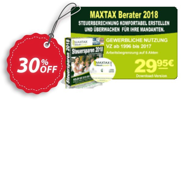 MAXTAX - Beraterversion 2018 - 5 Akten Coupon, discount MAXTAX SPAR-ABO. Promotion: awful deals code of MAXTAX - Beraterversion 2024 - 5 Akten 2024
