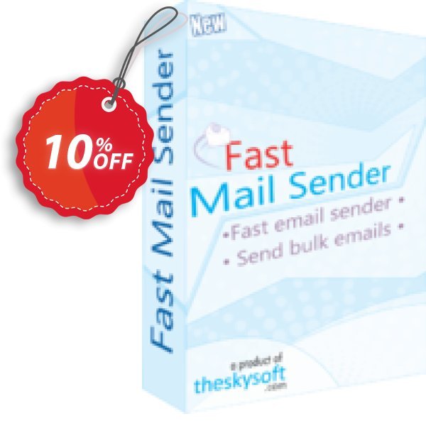 TheSkySoft Fast Mail Sender Coupon, discount 10%Discount. Promotion: special sales code of Fast Mail Sender 2024