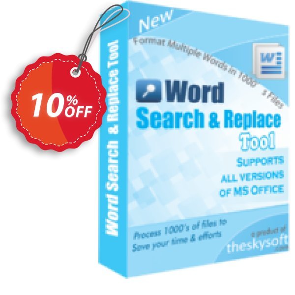 TheSkySoft Word Search and Replace Tool Coupon, discount 10%Discount. Promotion: awful offer code of Word Search and Replace Tool 2024