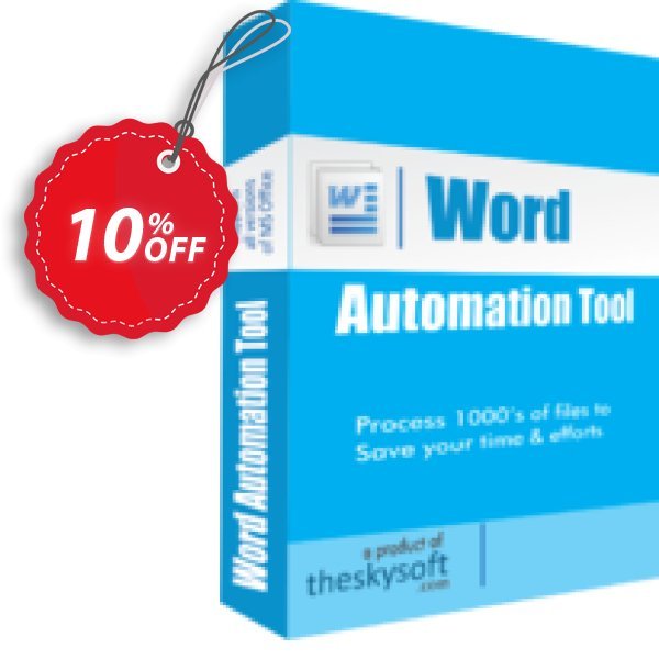 TheSkySoft Word Automation Tool Coupon, discount 10%Discount. Promotion: fearsome sales code of Word Automation Tool 2024