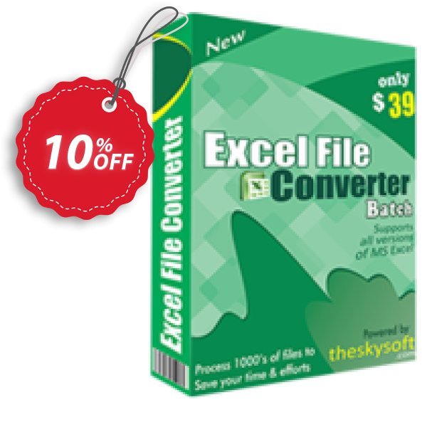 TheSkySoft Excel File Converter Batch Coupon, discount 10%Discount. Promotion: stirring deals code of Excel File Converter Batch 2024