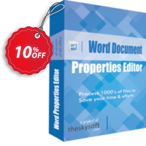 TheSkySoft Word Document Properties Editor Coupon, discount 10%Discount. Promotion: amazing discounts code of Word Document Properties Editor 2024