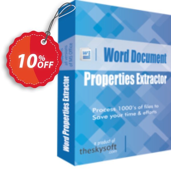 TheSkySoft Word Document Properties Extractor Coupon, discount 10%Discount. Promotion: best sales code of Word Document Properties Extractor 2024