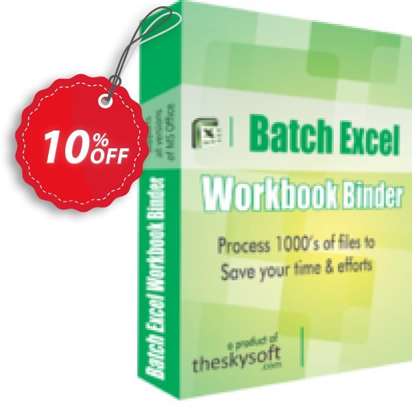 TheSkySoft Batch Excel Workbook Binder Coupon, discount 10%Discount. Promotion: wondrous sales code of Batch Excel Workbook Binder 2024