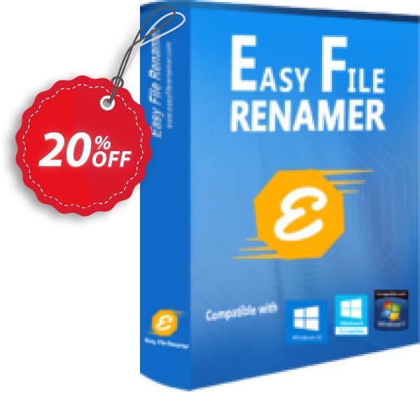 Easy File Renamer Family Pack, 2 year  Coupon, discount 20% OFF Easy File Renamer Family Pack (2 year), verified. Promotion: Imposing deals code of Easy File Renamer Family Pack (2 year), tested & approved