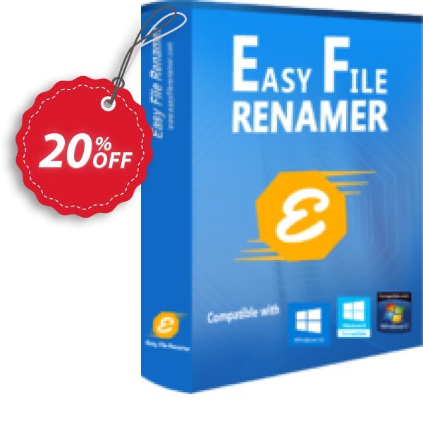Easy File Renamer, 2 year  Coupon, discount 20% OFF Easy File Renamer (2 year), verified. Promotion: Imposing deals code of Easy File Renamer (2 year), tested & approved
