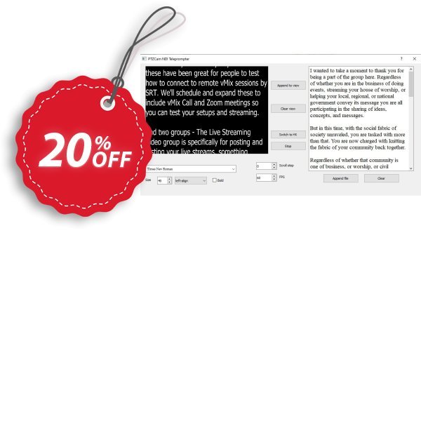 PTZCam NDI Teleprompter Coupon, discount PTZCam NDI Teleprompter Dreaded discounts code 2025. Promotion: Dreaded discounts code of PTZCam NDI Teleprompter 2024