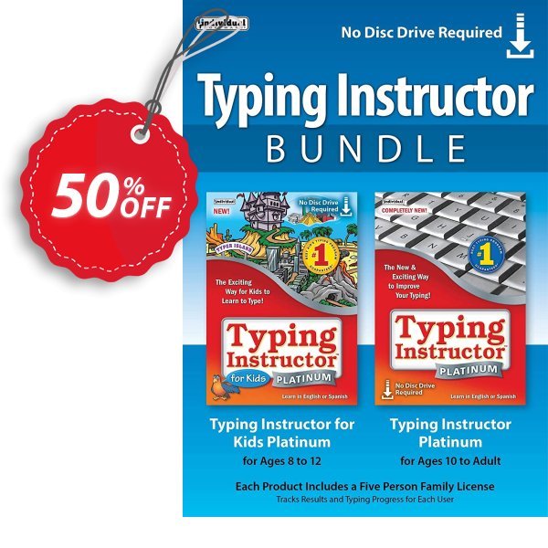 Typing Instructor Bundle: Typing Instructor for Kids Platinum & Typing Instructor Platinum Coupon, discount 30% OFF Typing Instructor Bundle, verified. Promotion: Amazing promo code of Typing Instructor Bundle, tested & approved