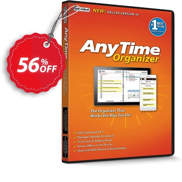 AnyTime Organizer Deluxe 16 Coupon, discount ATHOME: Save 40% on AnyTime Organizer. Promotion: fearsome discount code of AnyTime Organizer Deluxe 16 2024