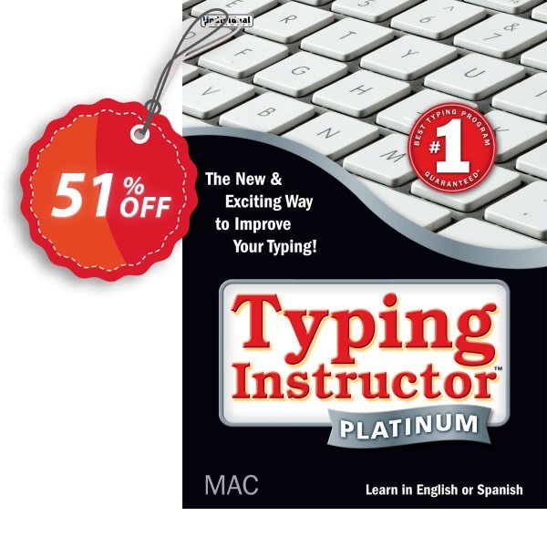 Typing Instructor Platinum for MAC Coupon, discount Black Friday & Cyber Monday Are Here!. Promotion: stunning offer code of Typing Instructor Platinum - Mac 2024