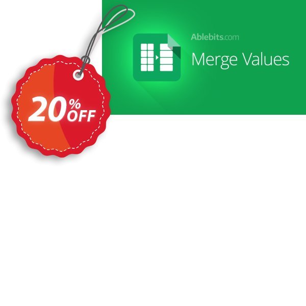Merge Values add-on for Google Sheets Coupon, discount Merge Values add-on for Google Sheets, 12-month subscription marvelous discounts code 2024. Promotion: marvelous discounts code of Merge Values add-on for Google Sheets, 12-month subscription 2024