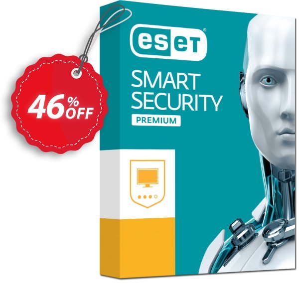 ESET Smart Security Premium, PREMIUM SECURITY  Coupon, discount ESET Holiday Promo. Promotion: excellent promotions code of ESET Smart Security - Nouvelle licence 1 an pour 1 ordinateur - Promo 50% 2024