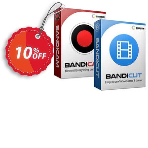 Bandicam + Bandicut Package Coupon, discount Bandicam + Bandicut Package Excellent deals code 2024. Promotion: Excellent deals code of Bandicam + Bandicut Package 2024