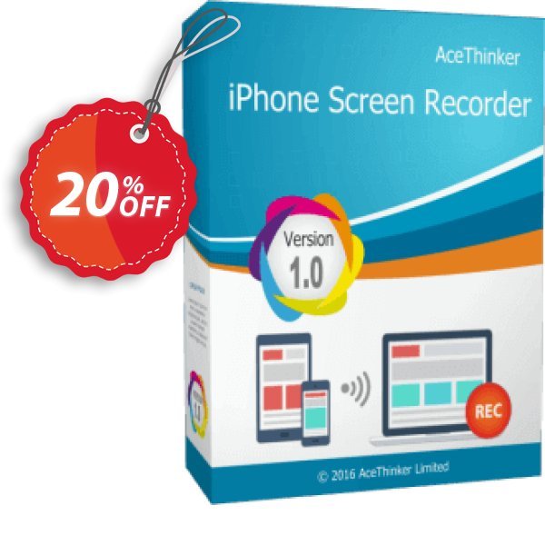 Acethinker iPhone Screen Recorder Coupon, discount iPhone Screen Recorder (Personal - 1 year) exclusive promotions code 2024. Promotion: exclusive promotions code of iPhone Screen Recorder (Personal - 1 year) 2024