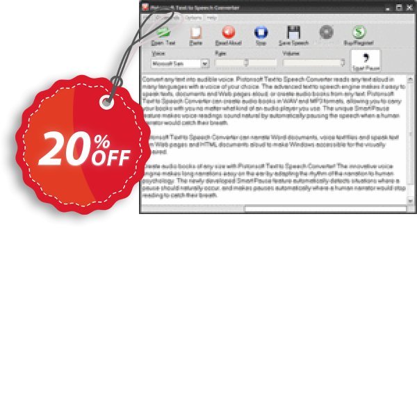 Pistonsoft Text to Speech Converter, Business Plan Coupon, discount Pistonsoft Text to Speech Converter (Business License) staggering offer code 2025. Promotion: staggering offer code of Pistonsoft Text to Speech Converter (Business License) 2024
