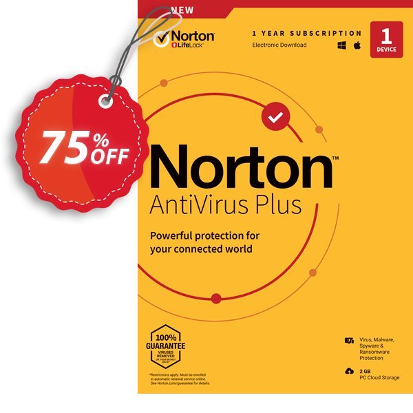 Norton AntiVirus Plus Coupon, discount 75% OFF Norton AntiVirus Plus, verified. Promotion: Formidable deals code of Norton AntiVirus Plus, tested & approved