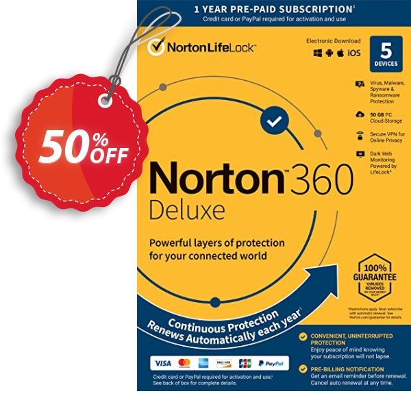 Norton 360 Deluxe Coupon, discount 50% OFF Norton 360 Deluxe, verified. Promotion: Formidable deals code of Norton 360 Deluxe, tested & approved