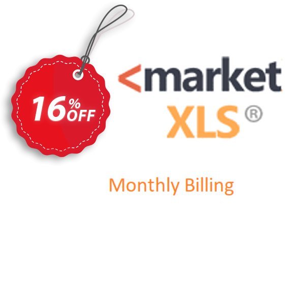 MarketXLS Pro Plus Monthly Billing Coupon, discount 15% OFF MarketXLS Pro Plus Monthly Billing, verified. Promotion: Super discount code of MarketXLS Pro Plus Monthly Billing, tested & approved