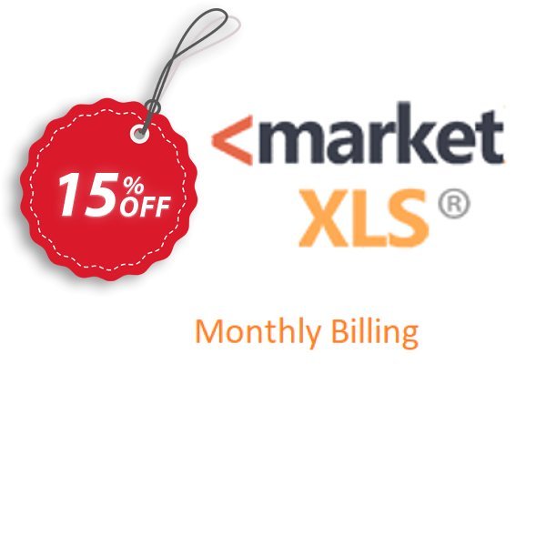 MarketXLS Cloud Monthly Billing Coupon, discount 15% OFF MarketXLS Cloud Monthly Billing, verified. Promotion: Super discount code of MarketXLS Cloud Monthly Billing, tested & approved