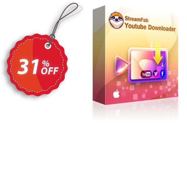 StreamFab Youtube Downloader for MAC, Yearly  Coupon, discount 30% OFF StreamFab Youtube Downloader for MAC (1 Year), verified. Promotion: Special sales code of StreamFab Youtube Downloader for MAC (1 Year), tested & approved