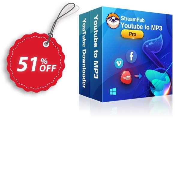 StreamFab YouTube Downloader PRO, Yearly  Coupon, discount 30% OFF StreamFab YouTube Downloader PRO (1 Year), verified. Promotion: Special sales code of StreamFab YouTube Downloader PRO (1 Year), tested & approved