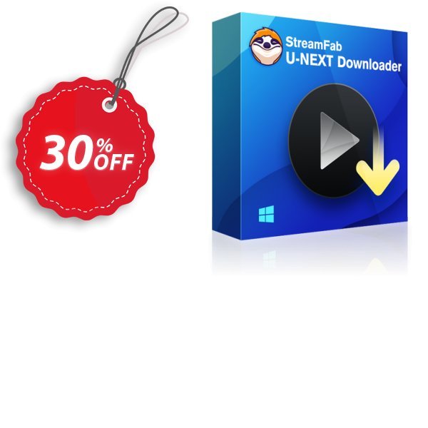 StreamFab U-NEXT Downloader, Yearly Plan  Coupon, discount 30% OFF StreamFab U-NEXT Downloader (1 Year License), verified. Promotion: Special sales code of StreamFab U-NEXT Downloader (1 Year License), tested & approved