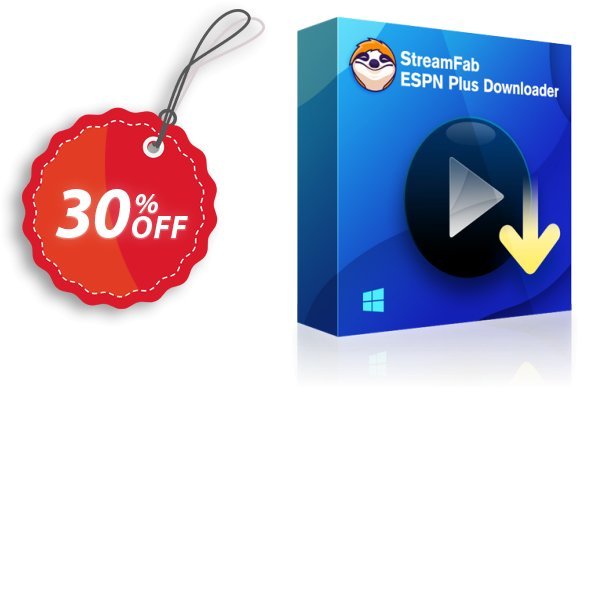 StreamFab ESPN Plus Downloader, Yearly  Coupon, discount 30% OFF StreamFab ESPN Plus Downloader (1 Year), verified. Promotion: Special sales code of StreamFab ESPN Plus Downloader (1 Year), tested & approved