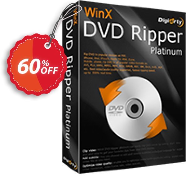 WinX DVD Ripper Platinum Lifetime Coupon, discount WINXBDJ19SP. Promotion: 50% off for WinXDVD, DRP, DELUXE, DCP, DRM, MC