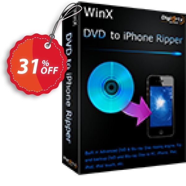 WinX DVD to iPhone Ripper Coupon, discount WinX DVD to iPhone Ripper exclusive discounts code 2024. Promotion: exclusive discounts code of WinX DVD to iPhone Ripper 2024